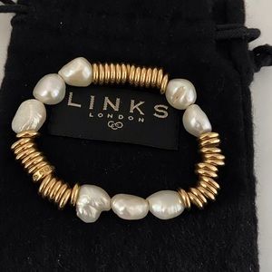 Links of London Sweetie Bracelet 18k Gold with fresh water pearls